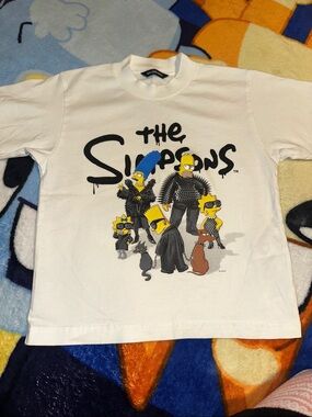 Balenciaga White Graphic Crewneck Tee with Black Logo